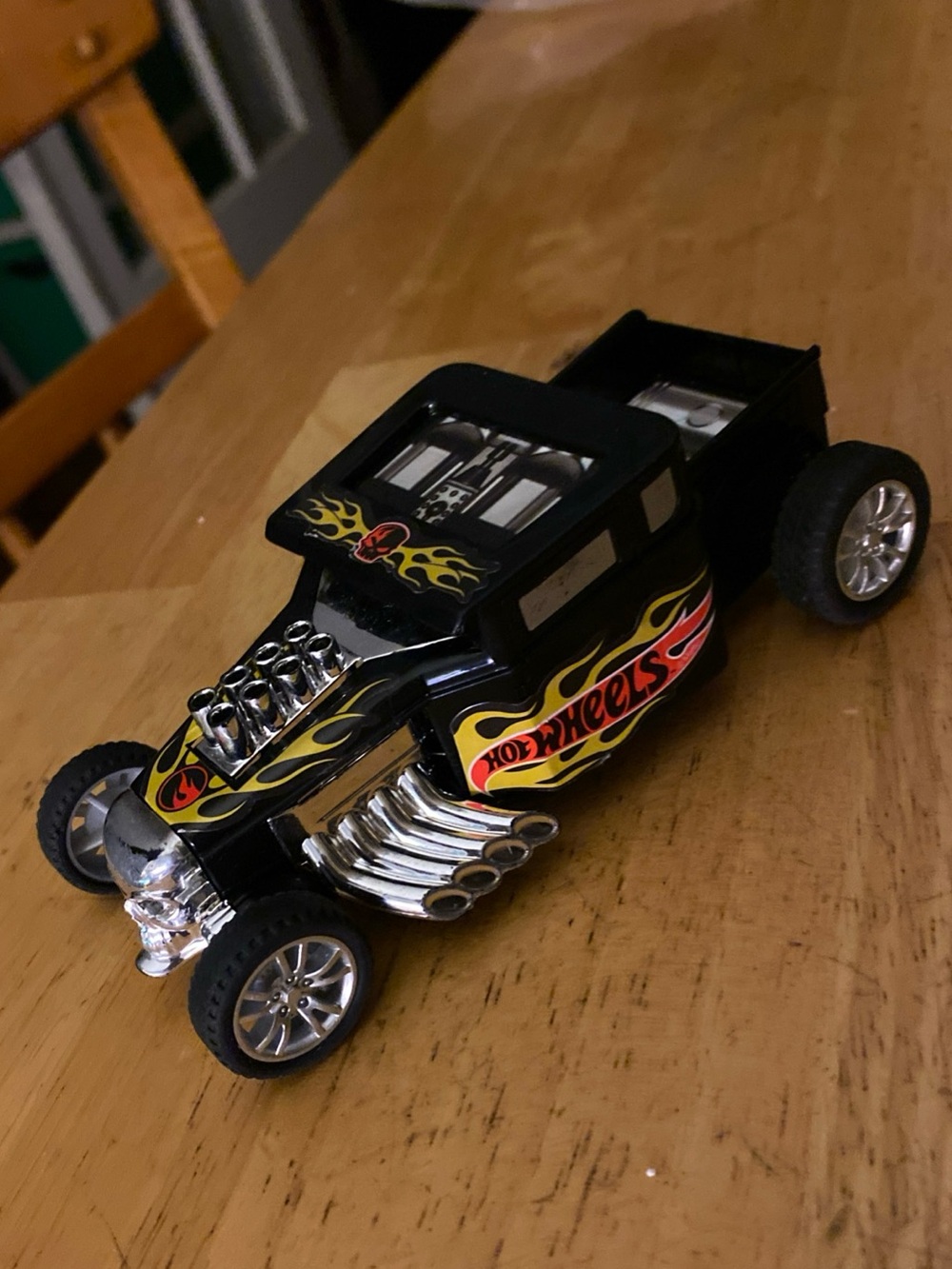 Hot Wheels Bone Shaker  Black Plastic Pull back Action 5.5" long